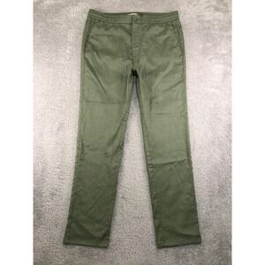 Bugatchi Tristan Drawstring Pants Men L (35x32) Green NWT Linen Blend Khaki